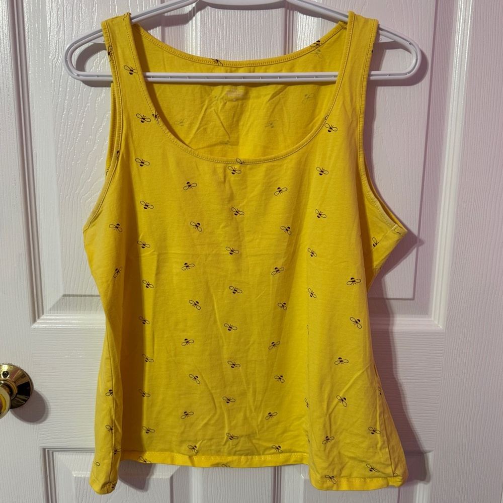 Twik Sunny Yellow Tank Top with Delicate Pattern
